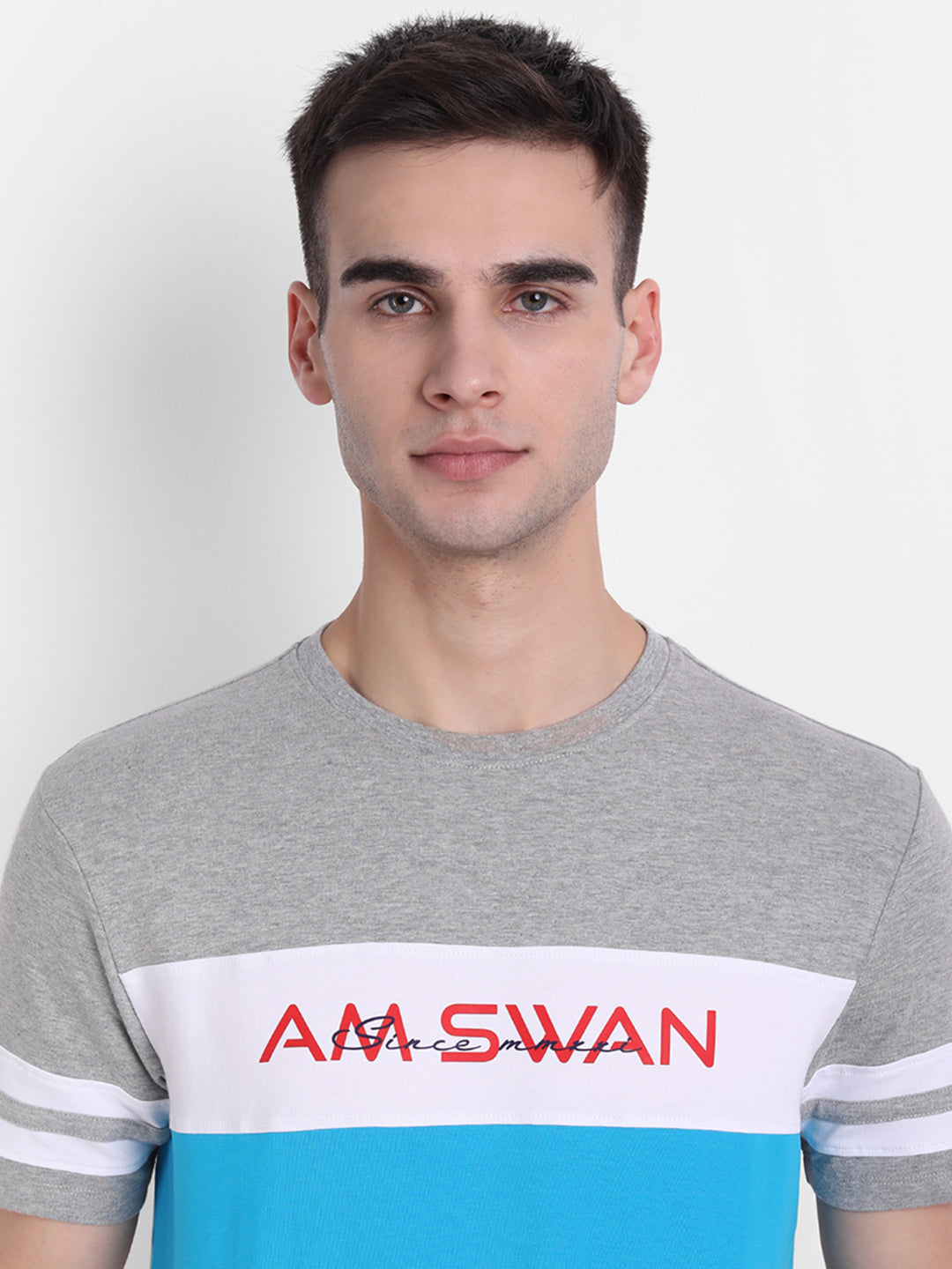 MENS COTTON RICH LYCRA GRAPHIC HALF SLEEVE CREW NECK T-SHIRTS