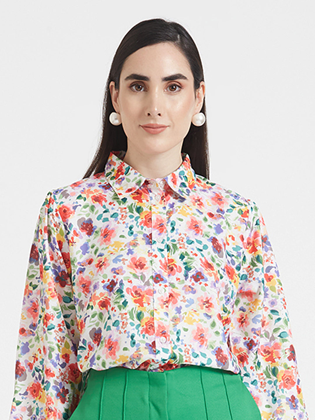 PREMIUM MICRO DIGITAL PRINT PUFF SLEEVE SHIRT