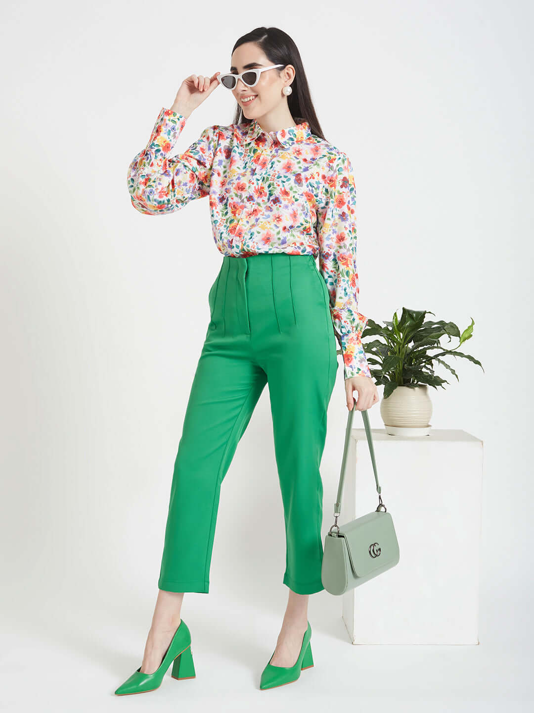 Premium Micro Digital Print Puff Sleeve Shirt