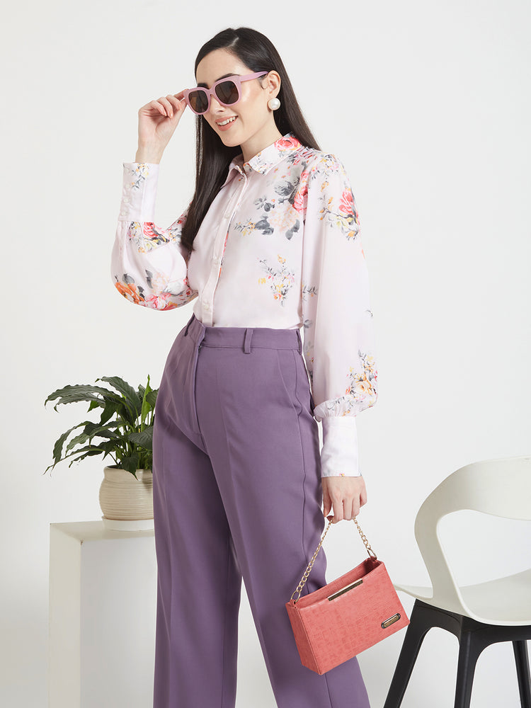 Women'S Luxury Banana Crepe Burlwood Straight Fit Flap Pocket Trouser