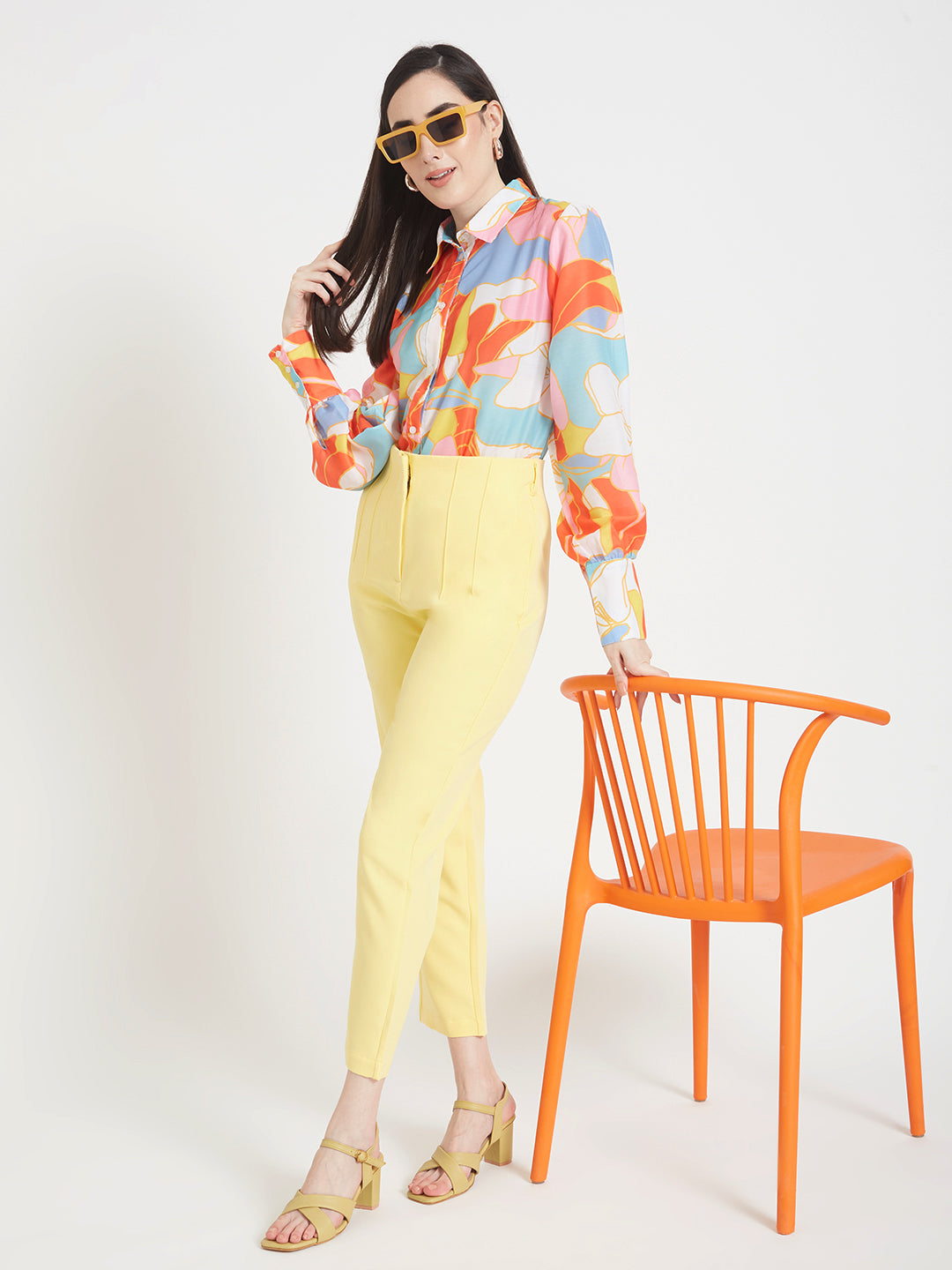 PREMIUM MUSLIN DIGITAL PRINT PUFF SLEEVE SHIRT