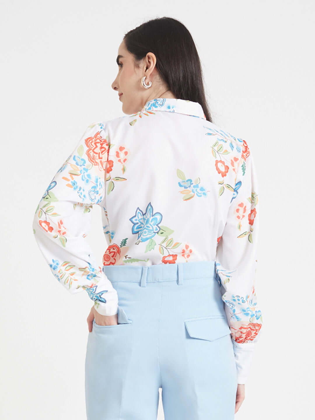 Premium Micro Digital Print Puff Sleeve Shirt