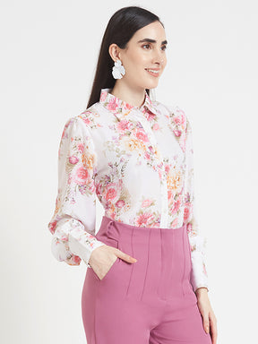 PREMIUM MUSLIN DIGITAL PRINT PUFF SLEEVE SHIRT