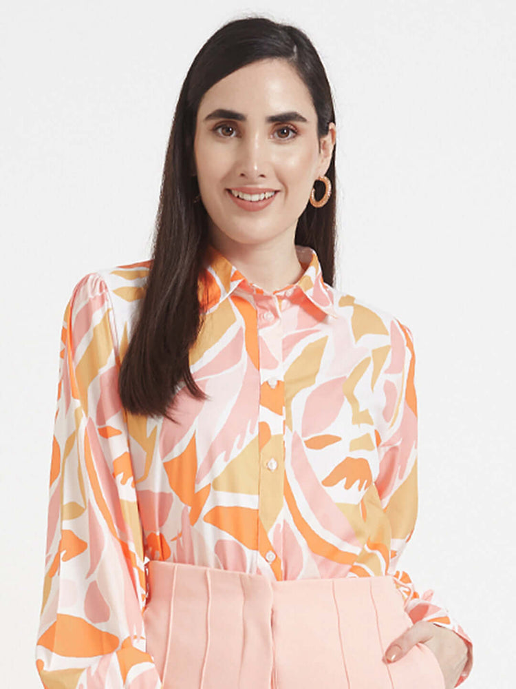 Premium American Crepe Digital Print Puff Sleeve Shirt