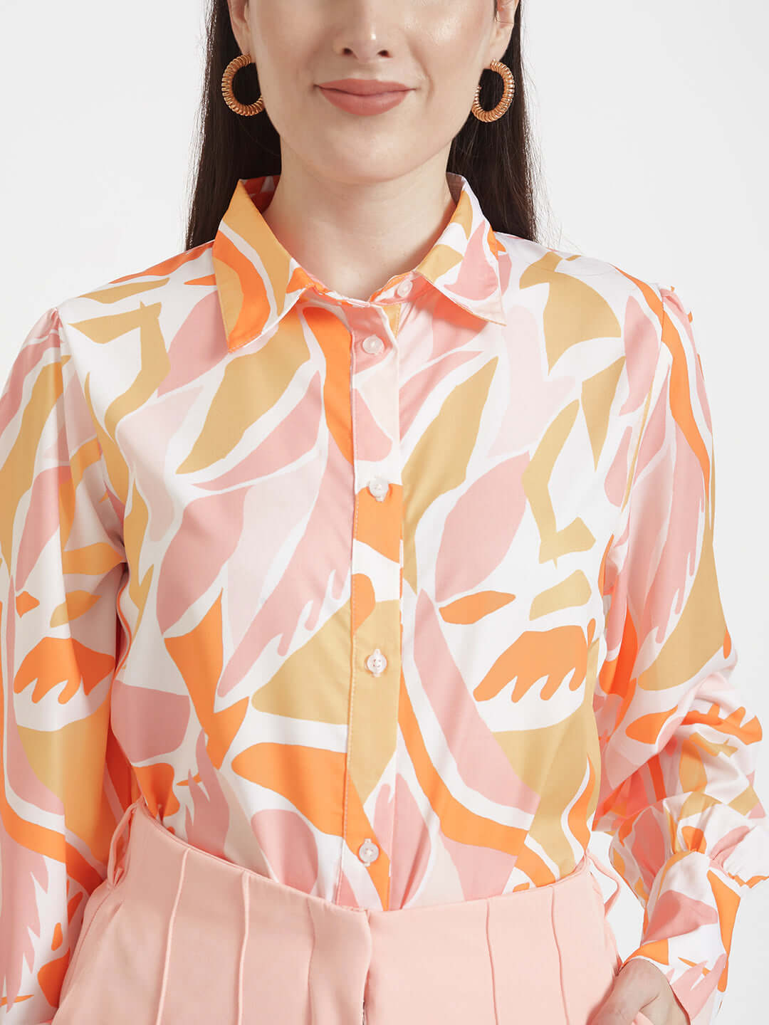 PREMIUM AMERICAN CREPE DIGITAL PRINT PUFF SLEEVE SHIRT