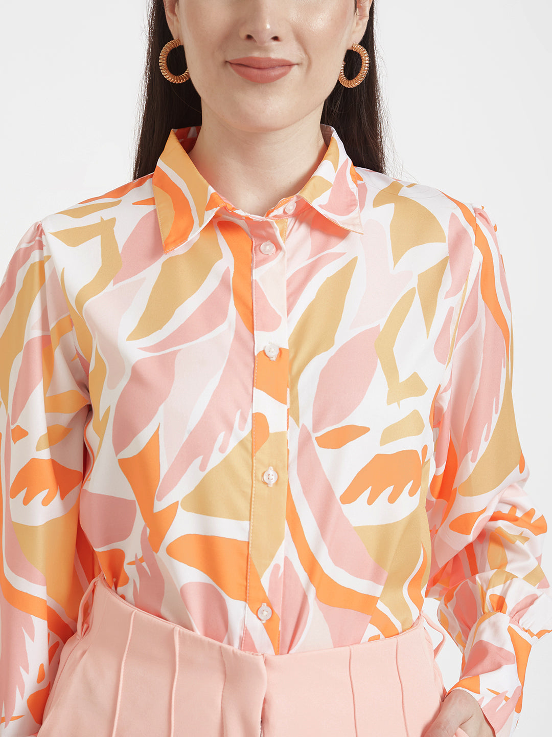 PREMIUM AMERICAN CREPE DIGITAL PRINT PUFF SLEEVE SHIRT