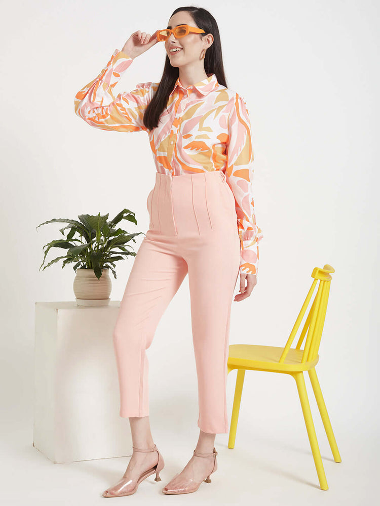 Premium American Crepe Digital Print Puff Sleeve Shirt