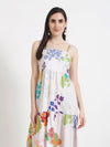 PREMIUM MICRO DIGITAL PRINT  SHOULDER STRAP MAXI DRESS WITH SLASH POCKET