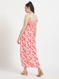 LUXURY SATIN DIGITAL PRINT MAXI DRESS WITH SLASH POCKET