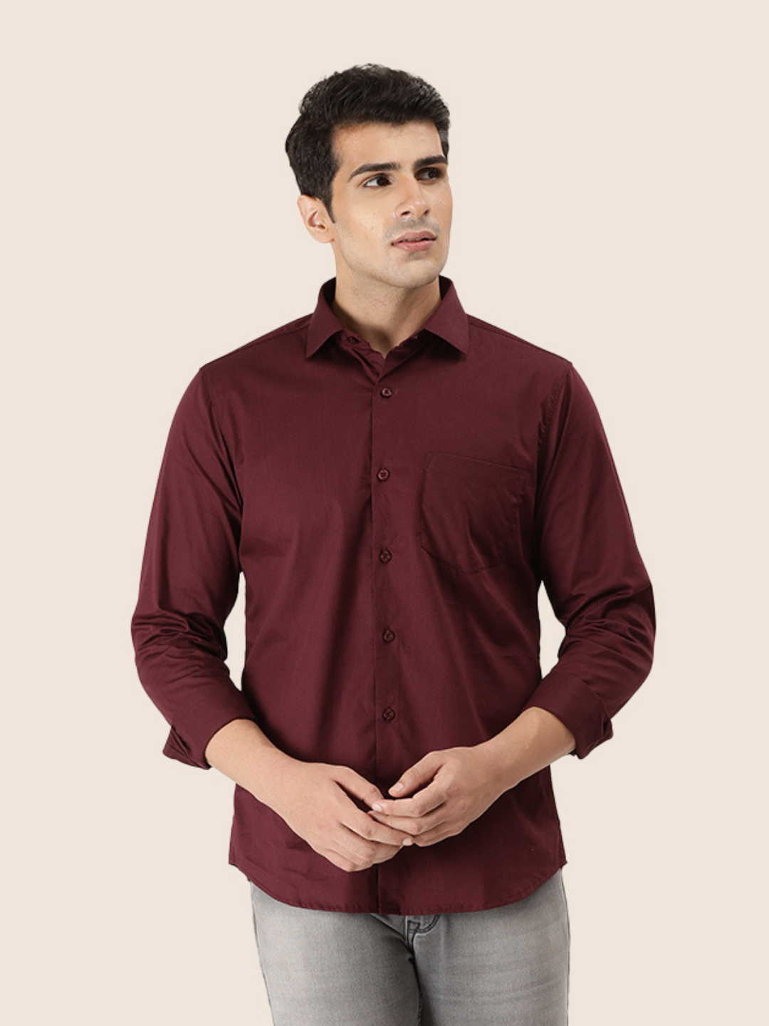 Premium Cotton Lycra Wine Shirts