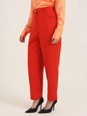 WOMEN'S LUXURY BANANA CREPE MARS RED C PANT