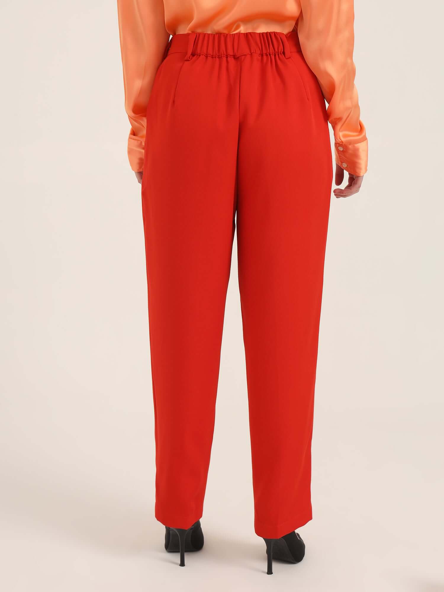 WOMEN'S LUXURY BANANA CREPE MARS RED C PANT