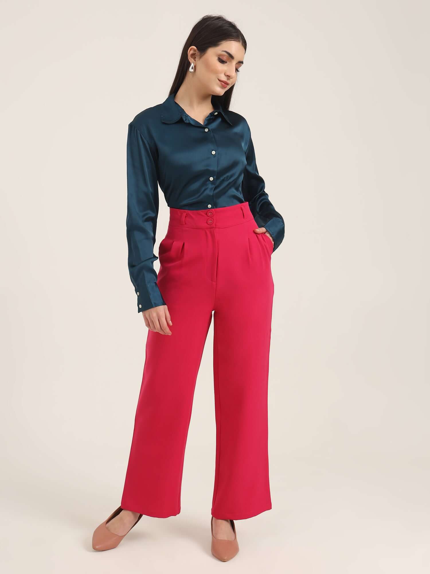 WOMEN'S LUXURY BANANA CREPE HIBISCUS K PANT