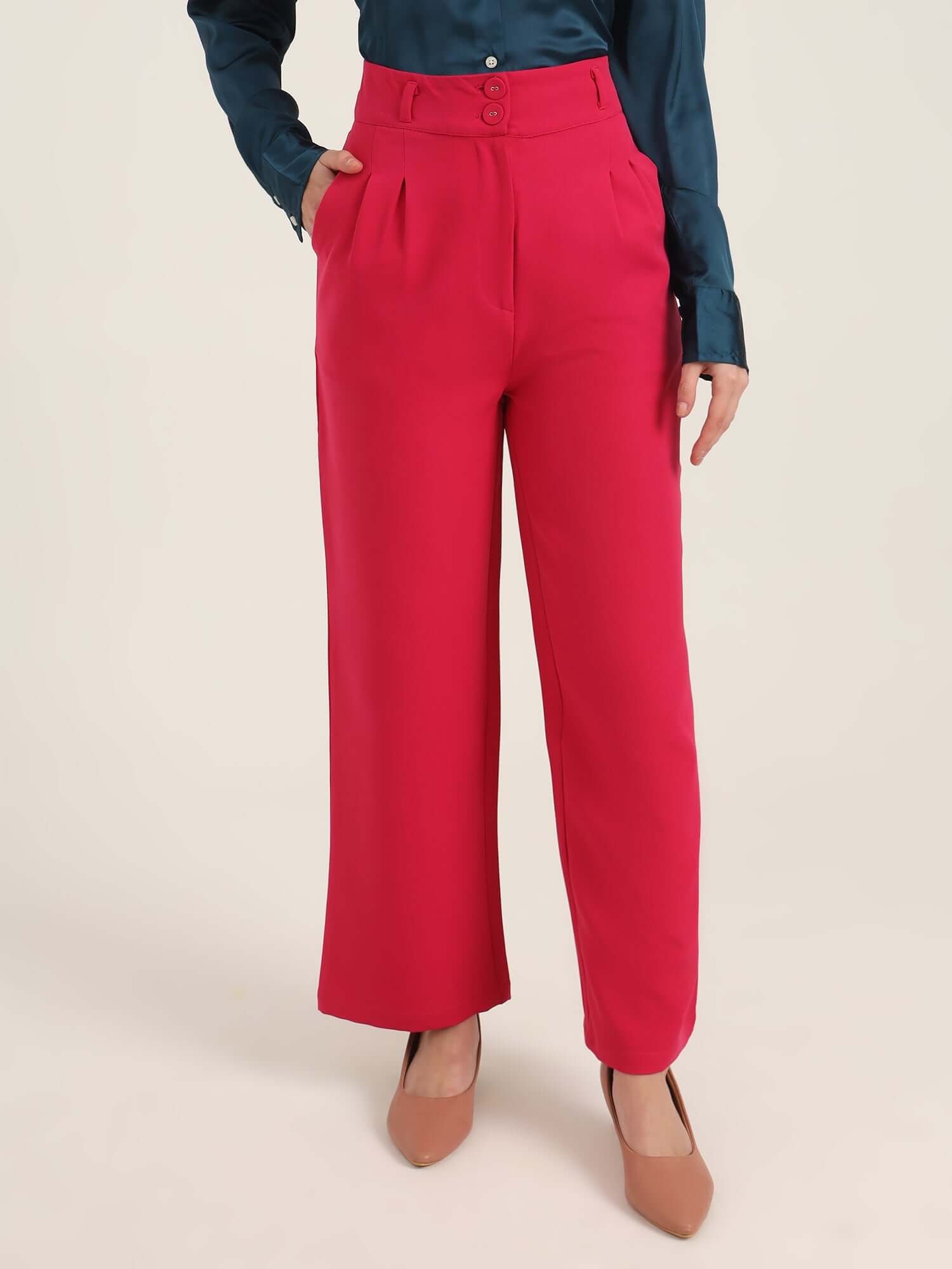 WOMEN'S LUXURY BANANA CREPE HIBISCUS K PANT