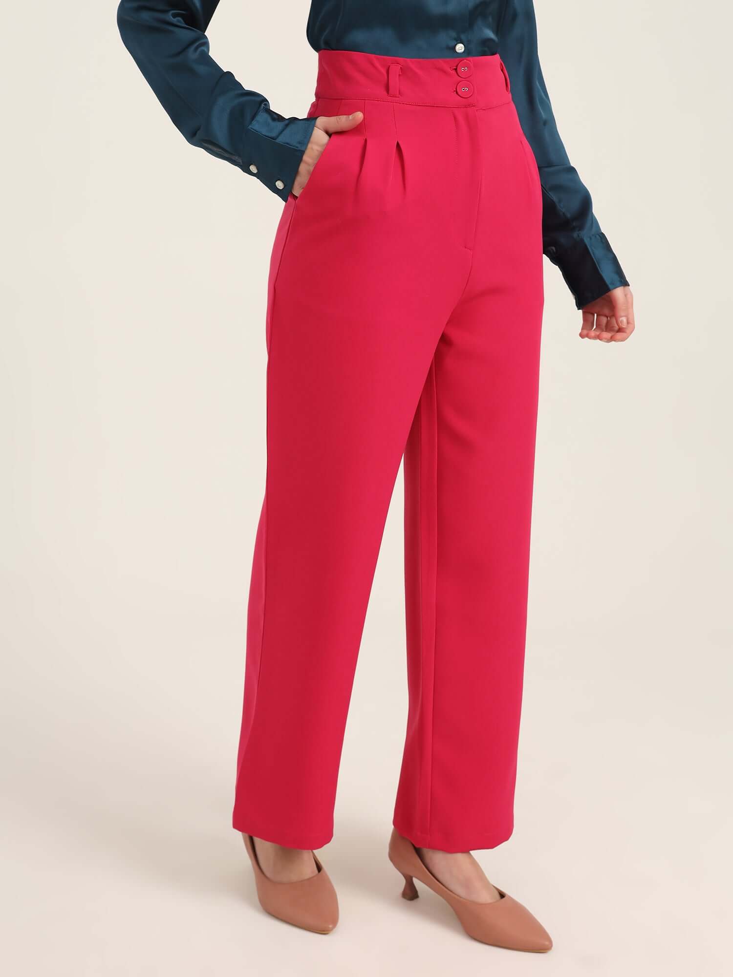 WOMEN'S LUXURY BANANA CREPE HIBISCUS K PANT