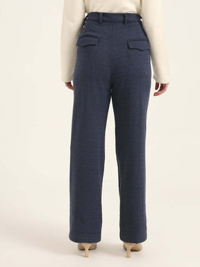 WOMEN'S PREMIUM INDIGO KNIT STRAIGHT FIT WITH FLAP POCKET TROUSER