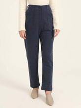 WOMEN'S PREMIUM INDIGO KNIT MULTI PLEATED TROUSER