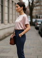 Elegant Blush Pink European Satin Top