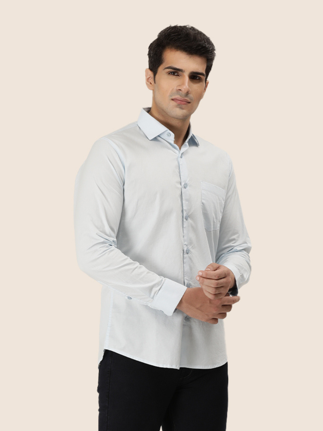 Sky Blue  Shirts With Premium Cotton Lycra