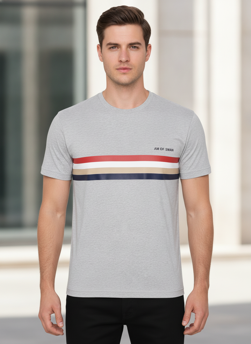 Mens Cotton Rich Graphic Half  Sleeve Crew Neck T-Shirts