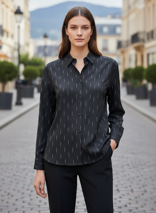 Black Pinstripe Shirt for Women