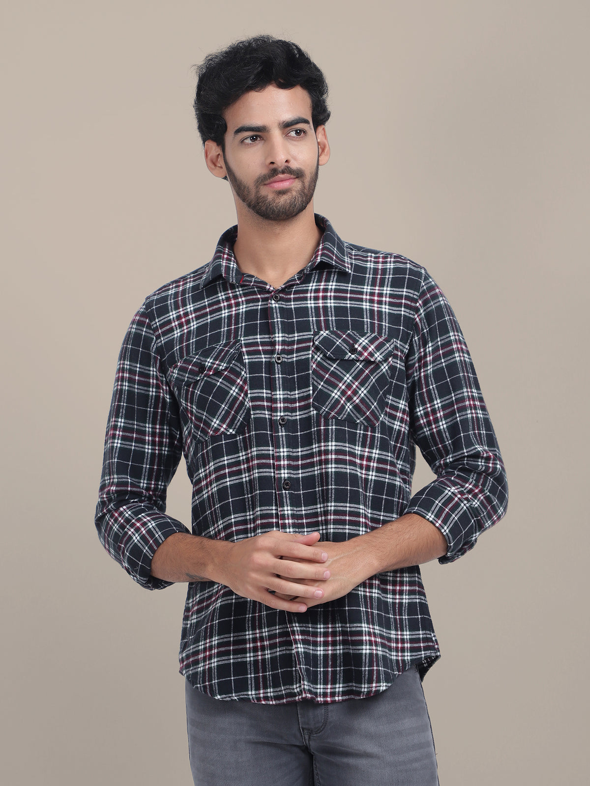 Premium Cotton flannel shirt With Stylish Buttoned Flap Pockets
