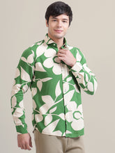 Men's Premium Rayon Casual Shirt With Green Floral Print