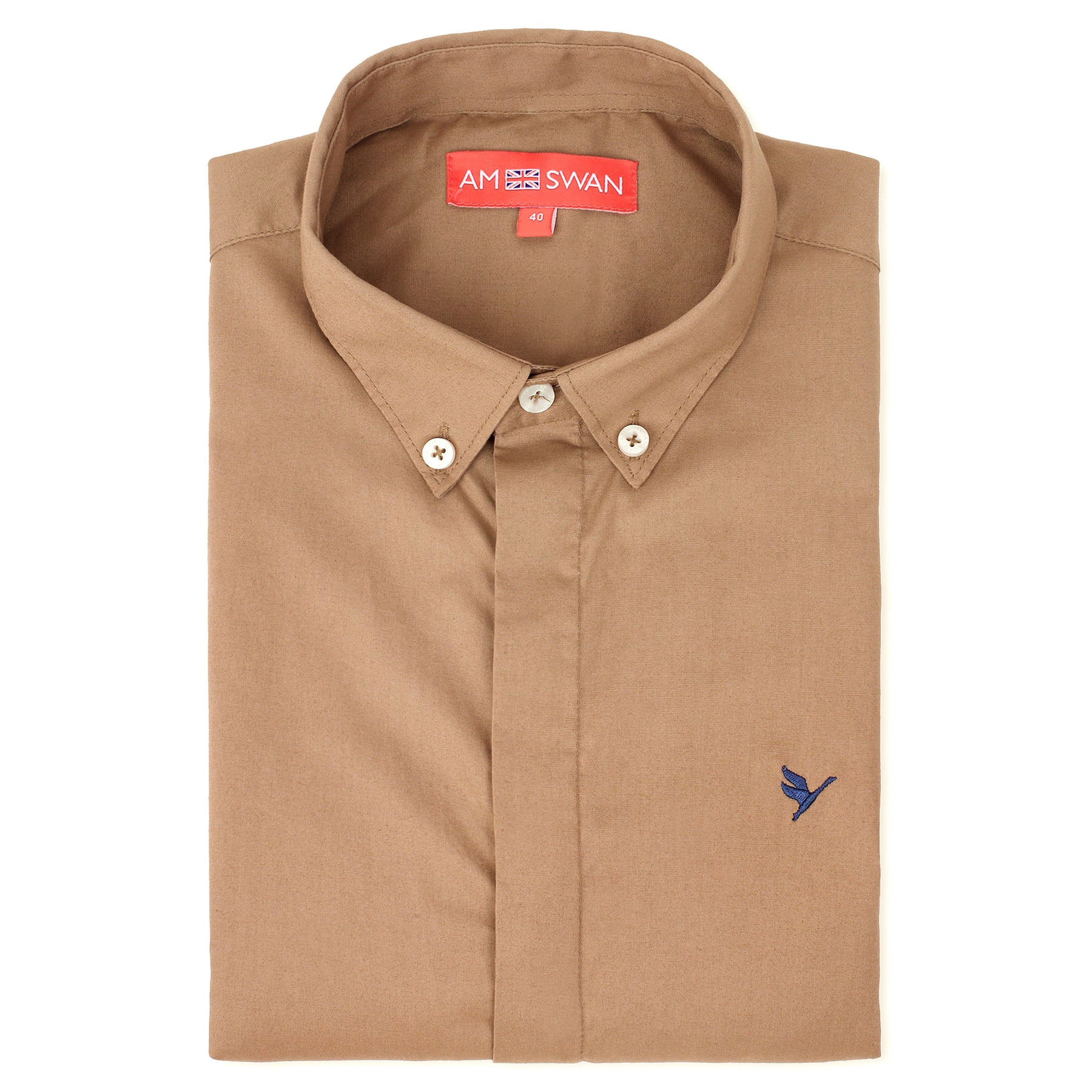 Brown Athleisure Shirts With Premium Cotton Lycra