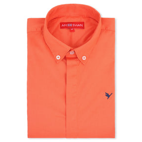 Orange Athleisure Shirts With Premium Cotton Lycra
