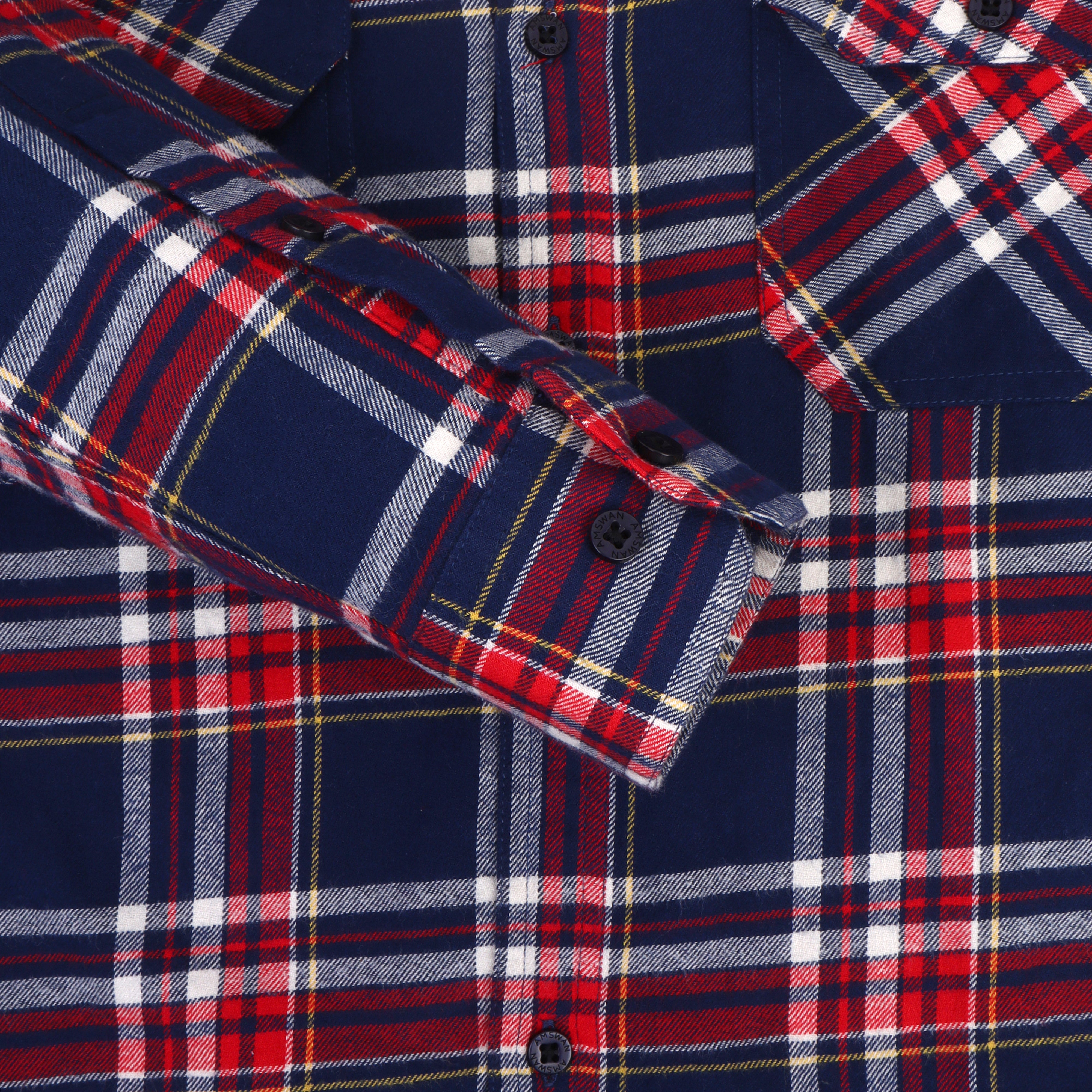 Premium Cotton Flannel Shirt With Spread Collar
