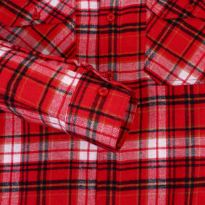 Premium Cotton Red Plaid Flannel Shirt