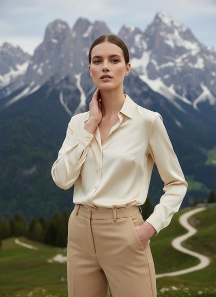 Buff Regular Fit Summer Satin Shirt