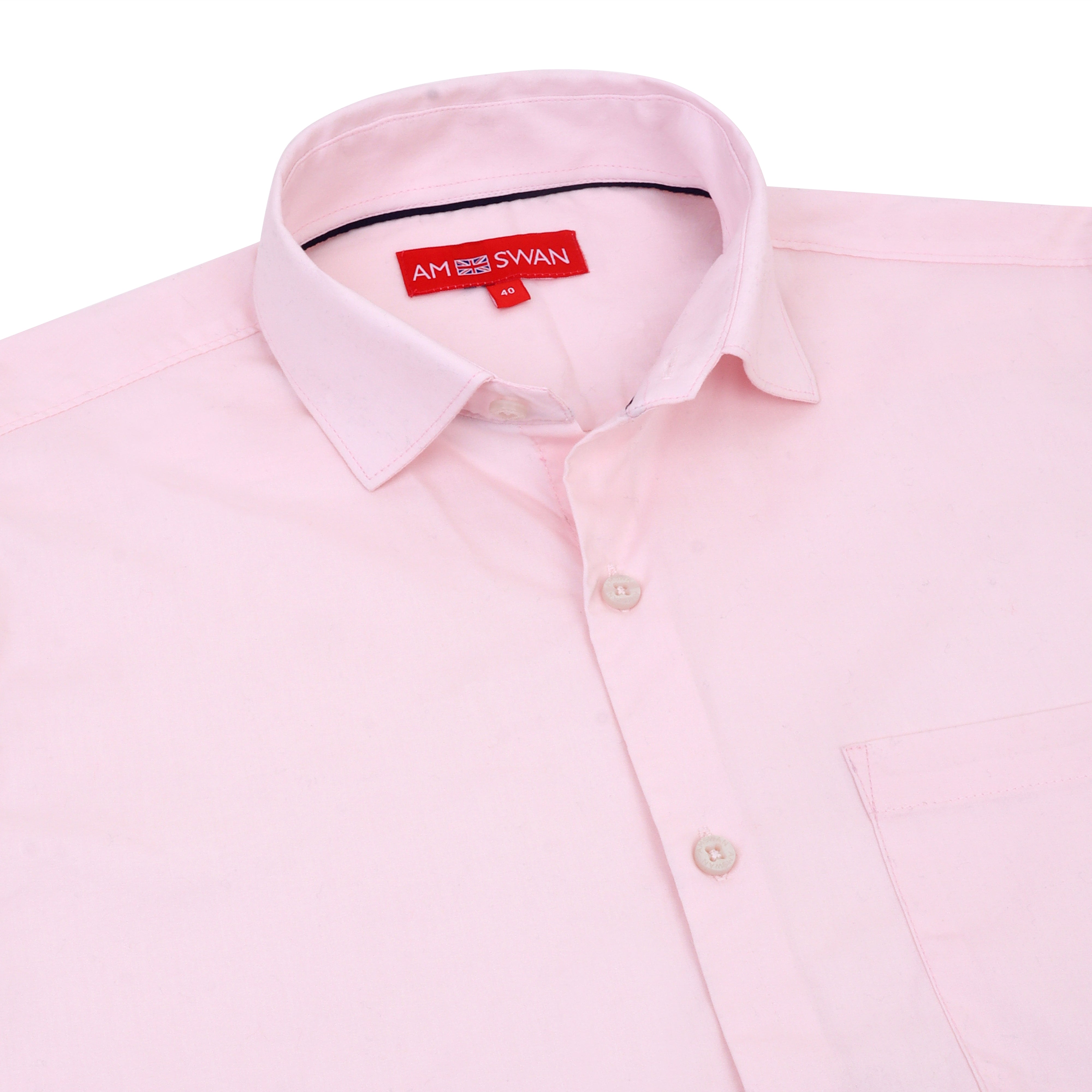 Premium Cotton Lycra Satin Pink Shirt