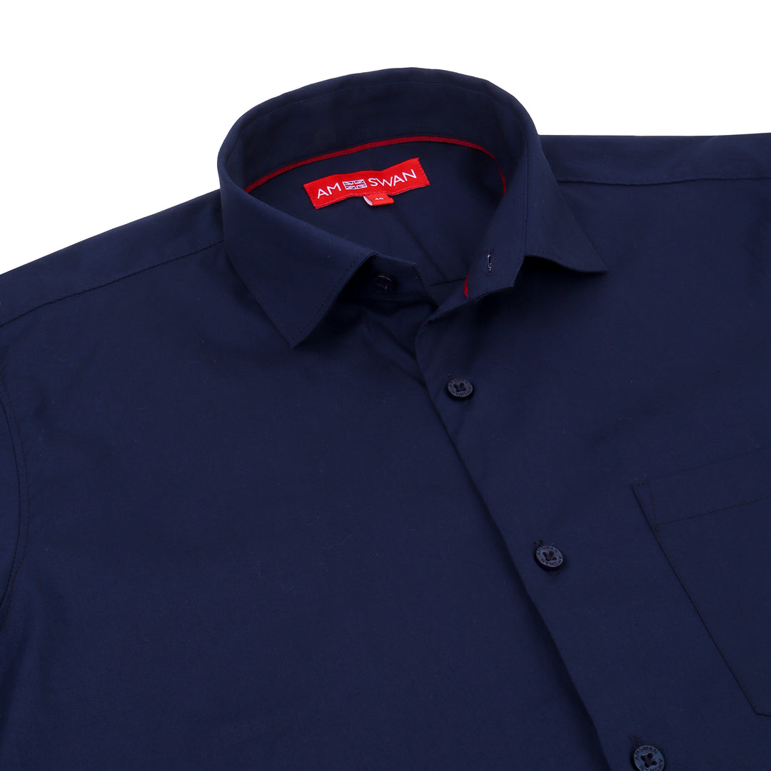 Deep Navy Shirt With Premium Cotton Lycra