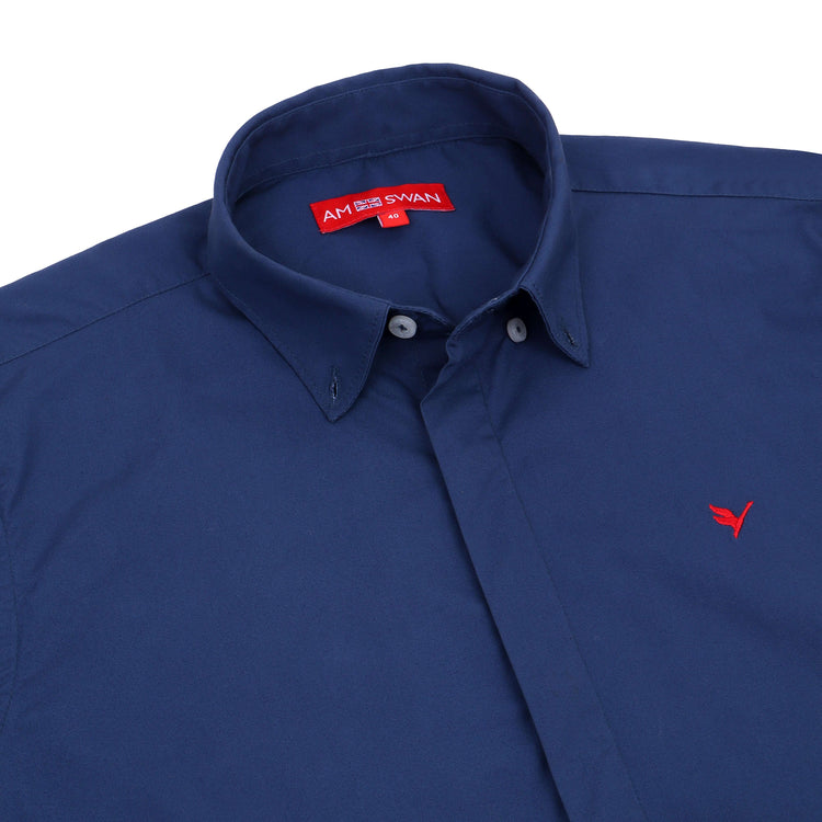 Navy Shirt With Premium Cotton Lycra