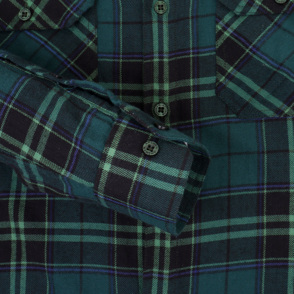 Premium Cotton Dark Green Plaid Flannel Shirt