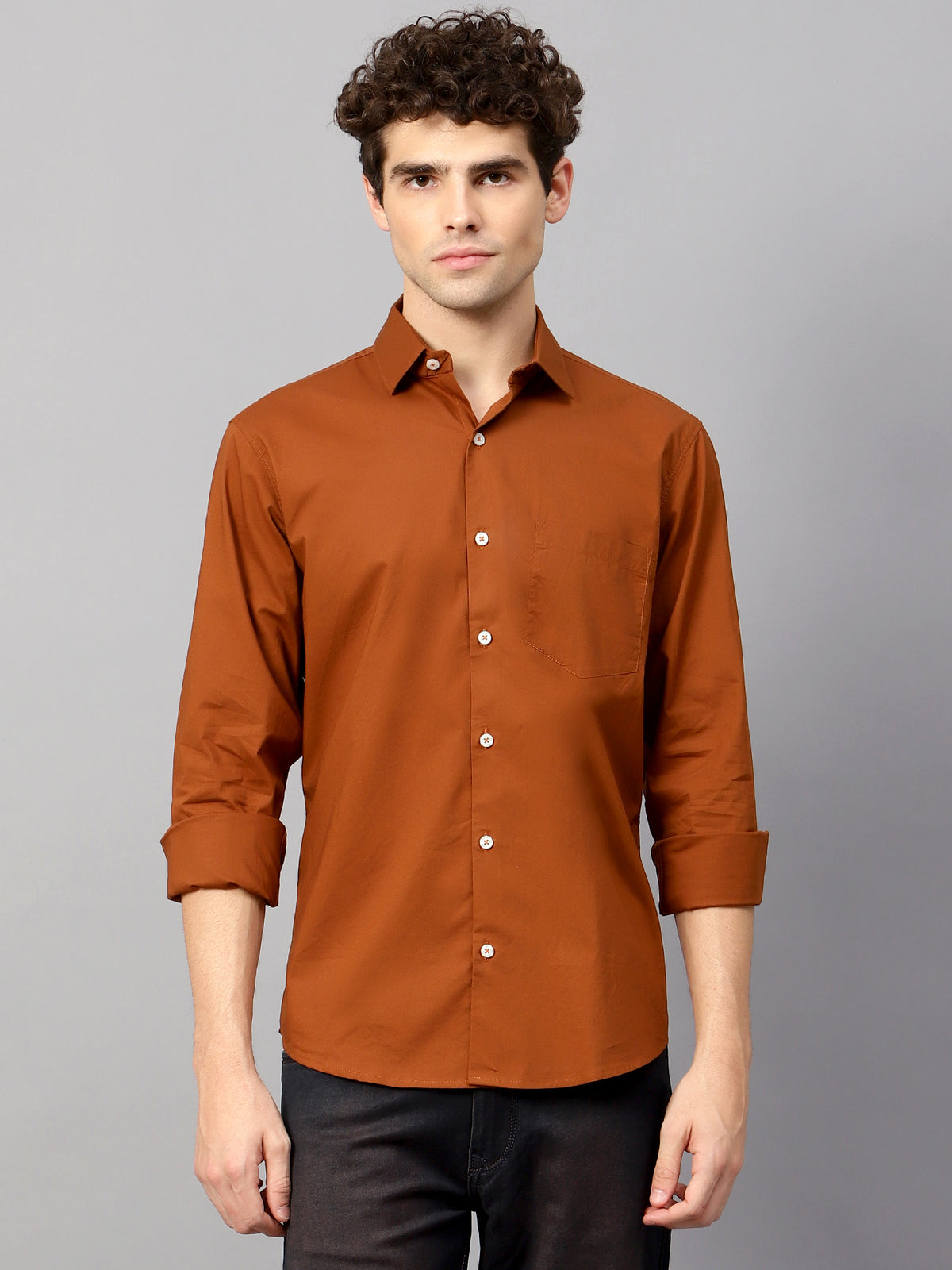 Premium Cotton Lycra Rust Athleisure Shirts