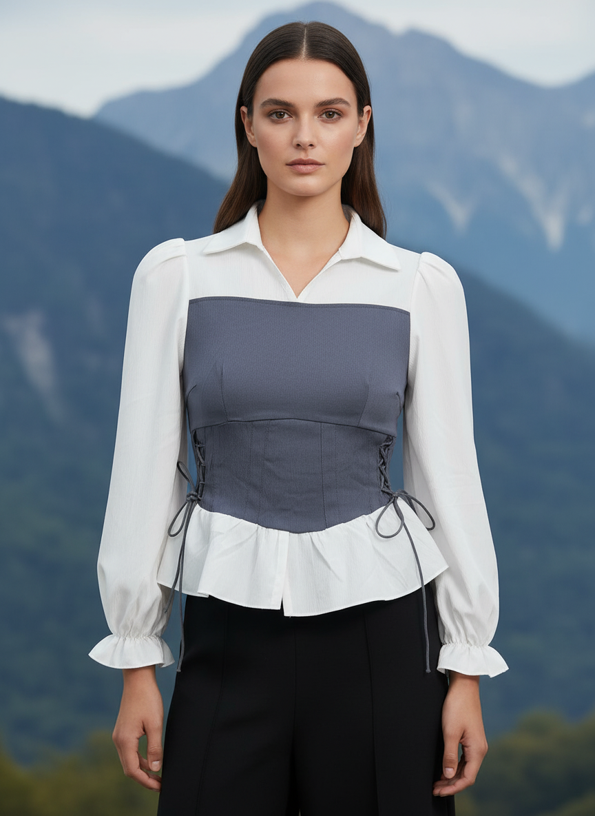 Elegant Corset Style Layered Top for Women