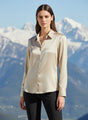 Tan Brown Regular Fit Summer Satin Shirt
