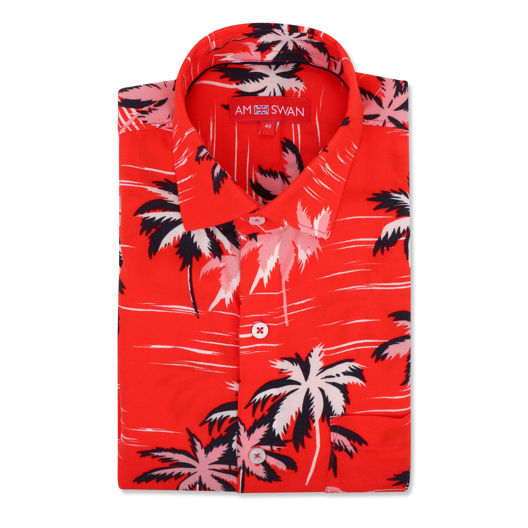 Men's Premium Rayon Shirt With Red Flower Print