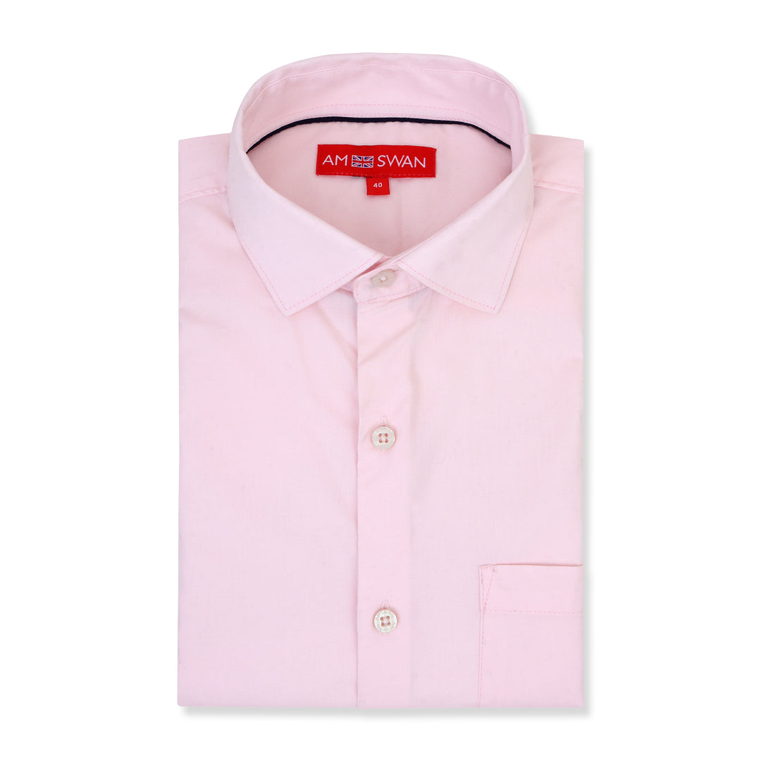 Premium Cotton Lycra Satin Pink Shirt