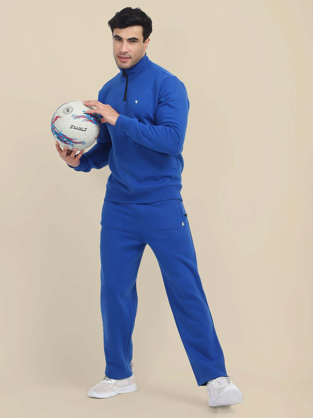 Amswan Men'S Blue Cord Set: Half Zipper Sweatshirt & Sweatpants For Ultimate Comfort And Style