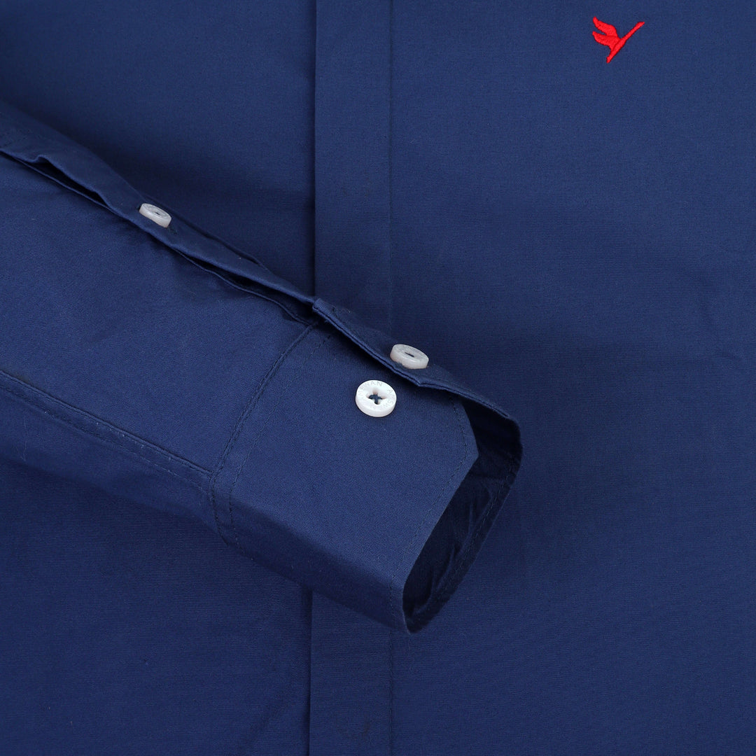 Navy Shirt With Premium Cotton Lycra