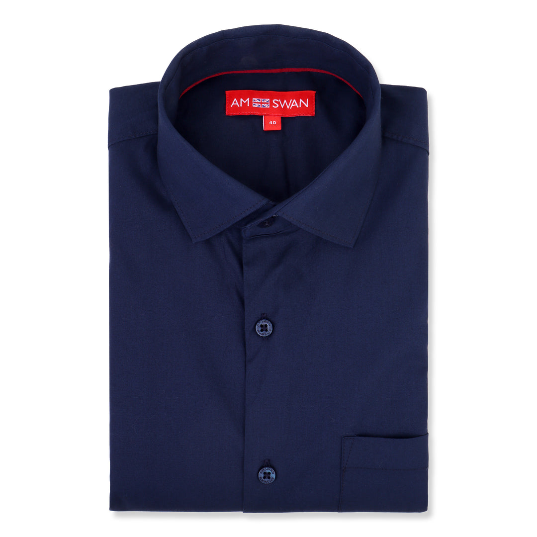 Deep Navy Shirt With Premium Cotton Lycra