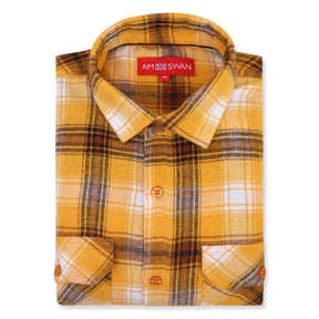 Premium Cotton Yellow Plaid Flannel Shirts