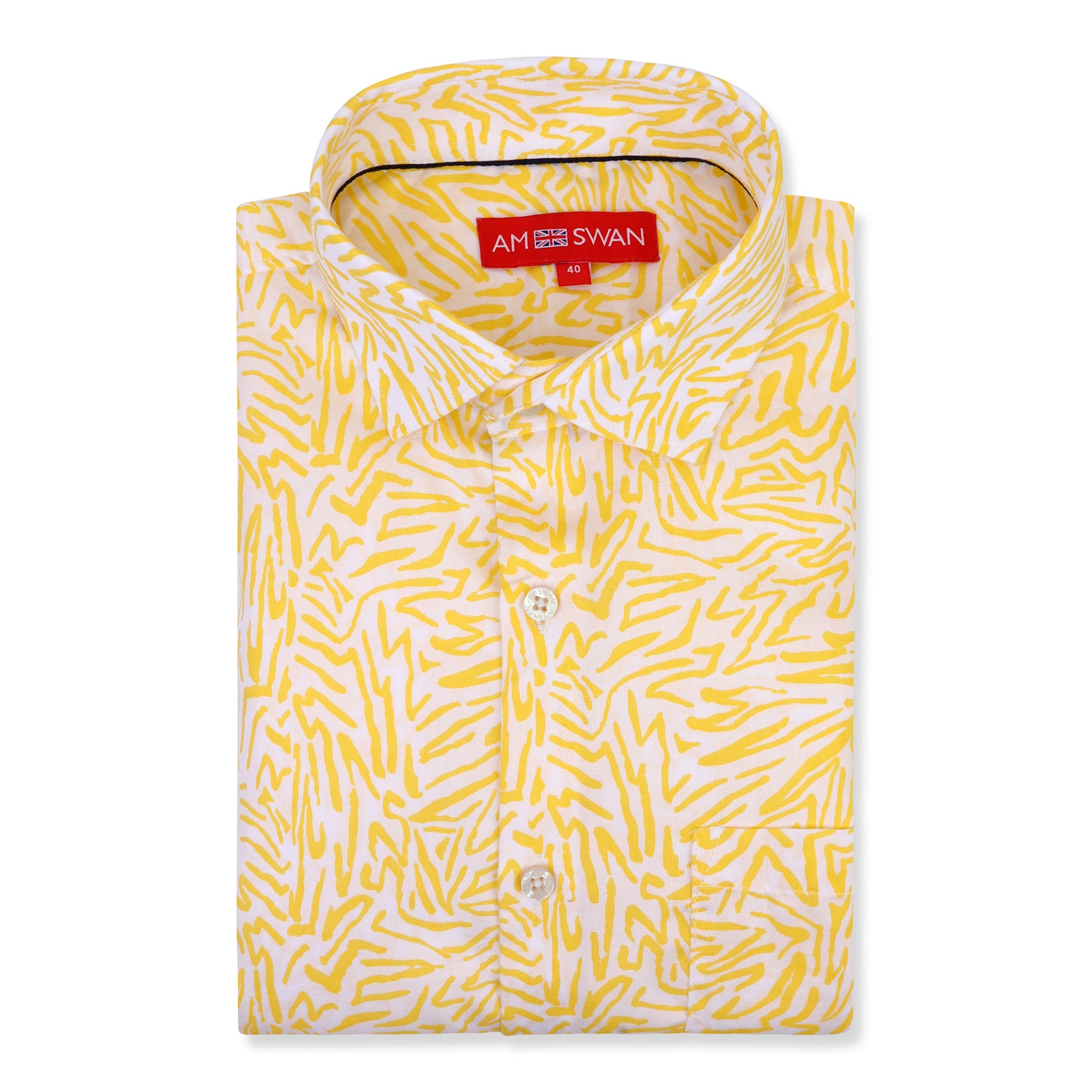 Smart Fit Rayon Shirt With Floral Print In Yellow