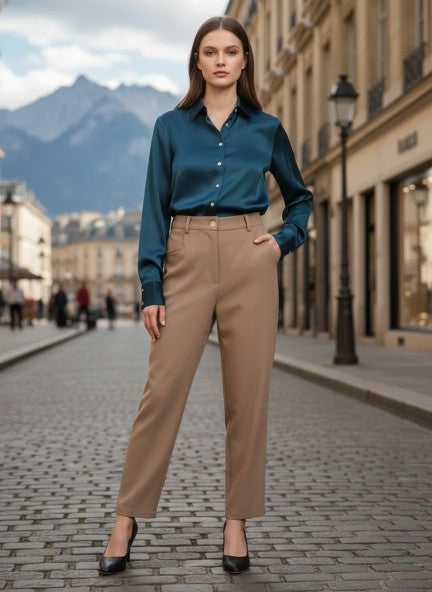 Banana Crepe Dark Beige C Pant