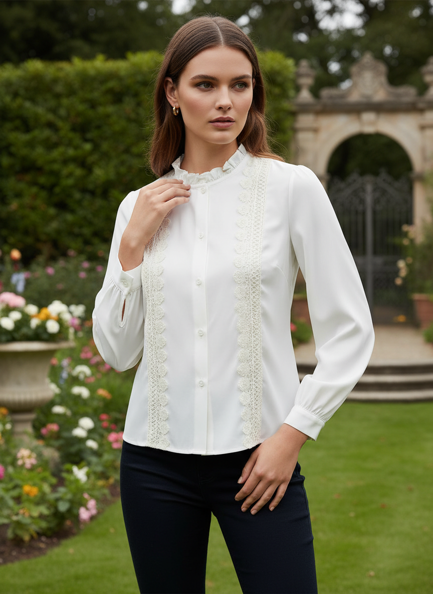 Luxury Lace Panel Women’s Top