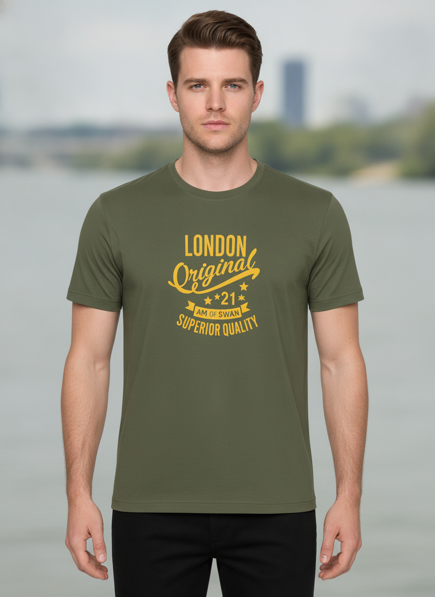 Mens Premium Cotton Lycra Graphic Half Sleeve Crew Neck T-Shirts