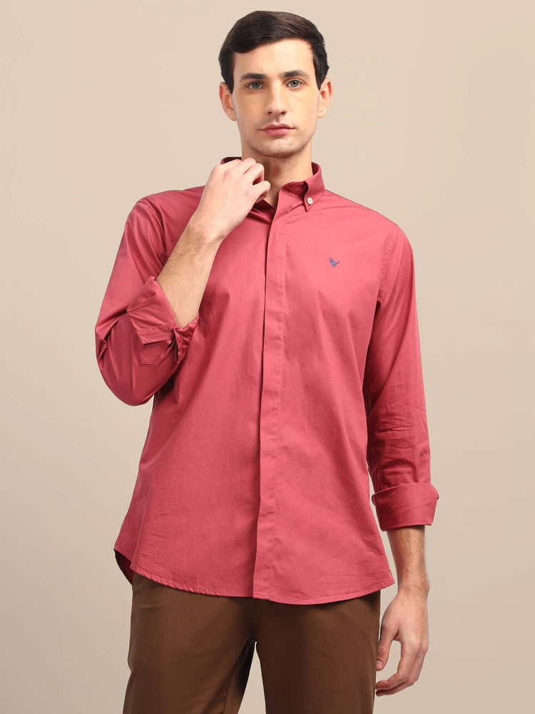 Pink Shirt With Premium Cotton Lycra
